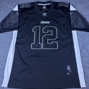Reebok Minnesota Vikings Percy Harvin 12 NFL Jersey Black White Mens 50